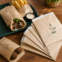 Bolsa de Papel Kraft Impresa en Offset, con Diseño Gráfico Promocional de Marca Corporativa, Clásica, Resistente a la Grasa, de Grado Alimenticio y Reciclable