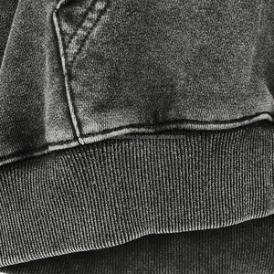 เสื้อฮู้ดดี้ผู้ชายพิมพ์ลายพัฟฟ์ 3 มิติ ตัวอักษรนูน ล้างแบบวินเทจ คุณภาพสูง ทรงโอเวอร์ไซส์ แขนยาว - Product Image 3