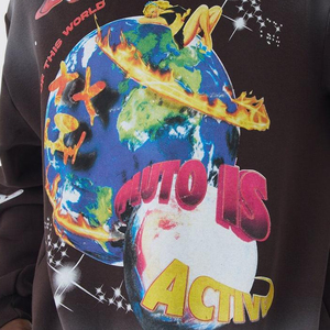 เสื้อฮู้ดของผู้ชายพิมพ์ลายฟอง3D แอซิดแอซิดแบบกำหนดเองน้ำหนักมากเสื้อฮู้ดแนวสตรีทเสื้อมีฮู้ดพิมพ์ลายพัฟขนาดใหญ่ - Product Image 5