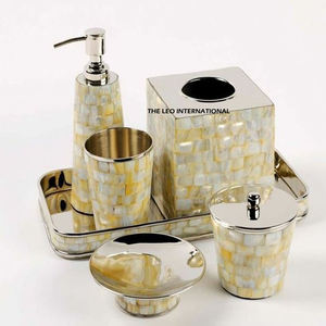 Nouvelle dernière collection d'ensembles de salle de bain en métal en acier inoxydable nacre pour la décoration d'hôtel à la maison de luxe moderne - Product Image 4