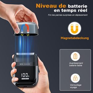 Mini rasoir électrique portable pour hommes, étanche IPX7, rasoir rotatif USB, rasoir de remplacement pour le visage - Product Image 5