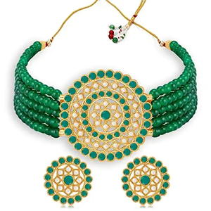 Parures de bijoux de mariée vertes et blanches, grandes, avec perles, zircons et diamants, en cuivre et laiton plaqué rhodium, pour fêtes, fiançailles et cadeaux - Product Image 3