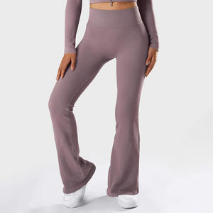 Leggings de yoga pour femmes Logo personnalisé Spandex Nylon doux 4 voies Strech Leggings de levage pour femmes Leggings froissés pour femmes - Product Image 6