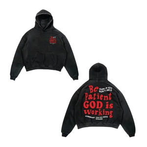 เสื้อฮู้ดดี้โอเวอร์ไซส์ผ้าฝ้าย 100% ลายกราฟิกของตัวเอง ราคาถูก จัดส่งเร็ว รับออเดอร์จำนวนน้อย เสื้อผ้าสตรีทแวร์ ชุดวอร์มผ้าเฟรนช์เทอร์รี่ - Product Image 1