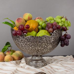 Tazón de comida de Metal con forma elegante, ensalada de verduras de diseñador martillado, fruta decorativa hecha a mano - Product Image 3