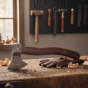 Hachas Viking de Acero con Alto Contenido de Carbono para Uso Industrial, Bricolaje y Supervivencia al Aire Libre, Mango de Acero de 400 mm, Hacha para Cortar - Product Image 4