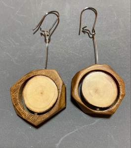 Nouveau design femmes boucles d'oreilles en bois bijoux forme ronde femmes bijoux boucle d'oreille par STAR CRAFTS INDE fabricant de l'inde - Product Image 2