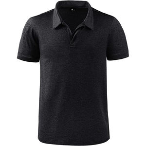Camiseta Polo Negra Casual para Hombre, Transpirable, de Manga Corta, Fabricante de Marca Privada - Product Image 2