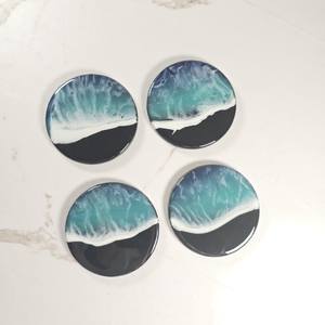 Artisan Handmade Durable Classic Natural Wooden Resin Coaster Set with Epoxy Resin for Home <b>Bar</b> and Restaurant Use - Product Image 6