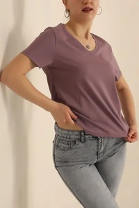 Camiseta de algodón 100% para mujer, camiseta con logotipo de marca personalizado para mujer, camiseta de manga corta de estilo más nuevo de mejor diseño para mujer - Product Image 4
