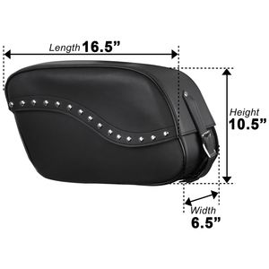 Vintage Style Women's Saddle <b>Bag</b> Genuine Leather Motorbike <b>Bag</b> with Adjustable Straps and Buckle Closure Embellished - Product Image 2