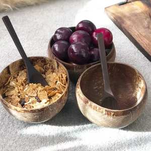 Bols ovales en coquille de noix de coco naturelle, vaisselle durable faite à la main pour les restaurants, les cafés et l'utilisation en cuisine - Product Image 2