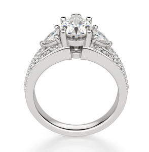 แหวนแต่งงาน/หมั้นเพชรโมอิสซาไนต์ทรงลูกแพร์สำหรับผู้หญิงสไตล์วินเทจ ทำจากเงินสเตอร์ลิง เหมาะเป็นของขวัญวันครบรอบหรืองานเลี้ยง - Product Image 3