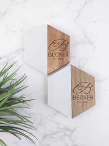 Custom Personalized Resin <b>Coasters</b> with Name or Logo Classic Style <b>Drink</b> Pads for Branding Events & Corporate Gifting - Product Image 6