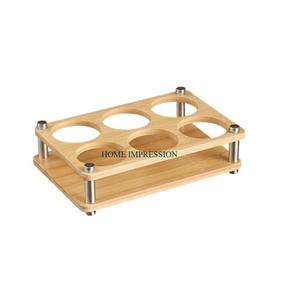 Porte-verre en bois de bambou personnalisé Vaisselle élégante parfaite pour les mariages et les fêtes Porte-verre élégant pour ustensiles de cuisine - Product Image 1