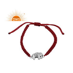 Pulsera Dori de algodón con diseño de elefante de plata esterlina oxidada más vendida, joyería personalizada para mujer, regalo para ella - Product Image 1