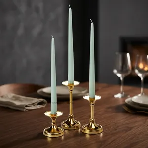 Gold Plated Home and Wedding Decor Vintage Style Brass Metal <b>Taper</b> <b>Candle</b> Holder for Tabletop Lighting Decoration - Product Image 5