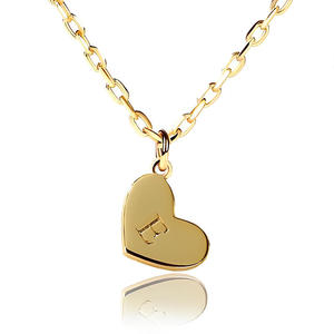 Jeulia Custom Engraved <b>Initial</b> Heart Plate <b>Necklace</b> Perfect Gift - Product Image 1