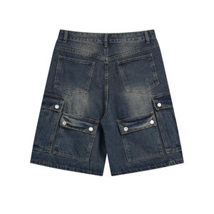 Shorts Vaqueros Casuales de Verano para Hombre, Estilo Urbano, Lavado Vintage, Transpirables, Holgados, Rectos, con Bolsillos Adicionales, Venta al por Mayor - Product Image 4