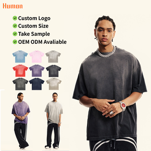 Camiseta al por mayor personalizada con efecto desgastado, estilo oversize con hombros caídos, para hombre, estilo urbano, camiseta básica de verano para hombre 2026 - Product Image 2