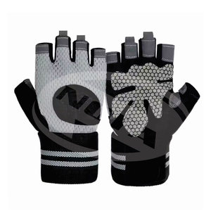 Men's Leather Gym Gloves Breathable Anti-slip Four-finger Sports and Fitness Gloves <b>Weight</b> Lifting Training Gym Sport Gloves - Product Image 5