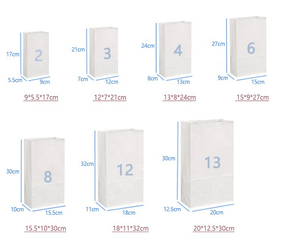 Bolsas de papel blanco de fondo cuadrado para comida rápida para llevar Bolsas de embalaje de alimentos desechables personalizadas para restaurantes y cafeterías - Product Image 4