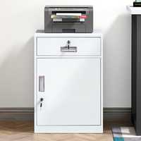 Armoire de classement en acier, 1 tiroir, 1 porte, armoire de rangement de bureau, armoire de classement métallique verrouillable