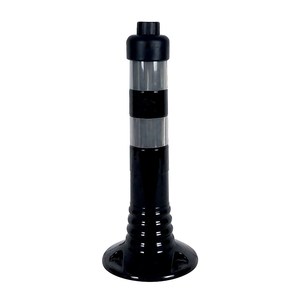 Kit de délimitation routière noir avec panneau d'avertissement de interdiction de stationnement pour la sécurité routière et les applications de circulation. - Product Image 4