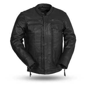 Venta al por mayor de estilo de la calle de los hombres de talla grande chaqueta de cuero con cuello alto de uso al aire libre chaqueta de invierno - Product Image 1