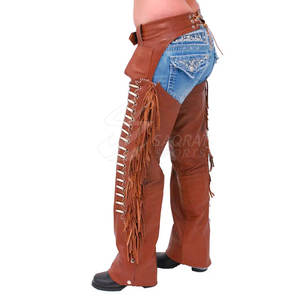 Reasonable Price Customized Logo Design Men Leather <b>Chaps</b> Outdoor Use Solid Color Washed Men Leather <b>Chaps</b> - Product Image 2