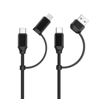 Carcasa de Aluminio, Cable Divisor USB C 4 en 1 Universal a Doble Tipo C Micro, Adaptador de Sincronización de Datos y Carga Rápida de 3A para MacBook y Android