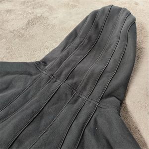 Manufacture Black Hoodies <b>Mens</b> 500gsm 100%Cotton Hood Three <b>Zips</b> Full <b>Zip</b> Distressed Hoodie for <b>Men</b> - Product Image 6