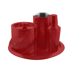 Ensemble d'outils de barre en acier inoxydable de conception nervurée professionnelle de 4 pièces pour les barmans Outils de barre en métal noir - Product Image 1