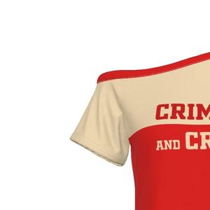 Vente chaude femmes hors épaule haut Logo personnalisé Super doux pull couleur unie 100% coton coupe femmes sweats hors épaule - Product Image 4