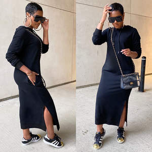 Vestidos con Capucha Adorables con Cintura Natural y Elegante Abertura, Silueta Holgada, Elemento de Moda - Product Image 6