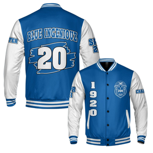 Zeta Phi Beta 1920 Sororité Fondateurs Letterman Veste Bleu Blanc Varsity ZPB Vie Grecque Chenille Patch Vêtements - Product Image 6