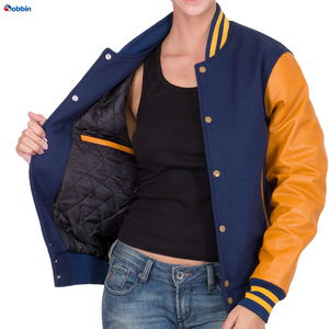 Veste universitaire d'hiver pour femme BOBBIN INDUSTRIES BI-25, toile et cuir réversible, design matelassé, respirante, écologique - Product Image 3