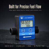 Capteur de débit de carburant DIJIANG 1/2'' DN15 filetage G, compteur de débit de carburant diesel numérique à turbine électronique à impulsions 5 à 600 L/H avec écran LCD