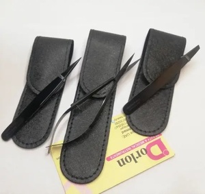 High Precision Black Stainless Steel <strong>Brow</strong> Tweezers Eyelash/Eyebrow Spring <strong>Scissor</strong> Coated with Black Plasma for Beauty <strong>Use</strong> - Product Image 3
