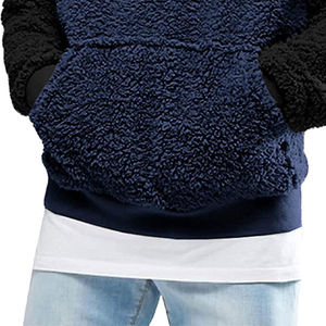 เสื้อฮู้ดผ้าฟลีซแบบสวมหัวของผู้ชายเสื้อมีฮู้ดผ้าขนแกะแบบสวมหัวราคาสมเหตุสมผลปรับขนาดได้สำหรับฤดูหนาว - Product Image 6