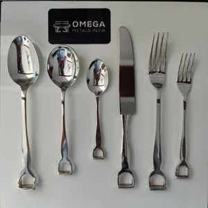 Juego de 6 cubiertos de acero inoxidable personalizados, cubiertos de plata de calidad para restaurantes con cuchara de cena y tenedores, acabado de latón - Product Image 3