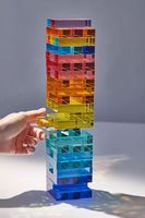 Tour de blocs en acrylique personnalisable, tailles et couleurs variées, jeu de blocs en acrylique pour l'interaction parent-enfant, présentoir