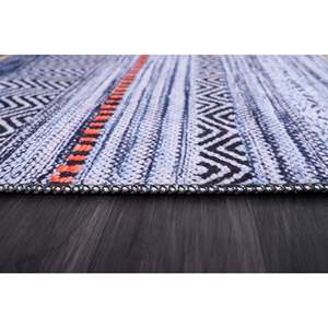 Netline Home Crossed Watercolour Bright Blue Abstract Washable <b>Rug</b> - Product Image 3