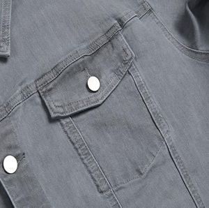 เสื้อแจ็กเก็ตผ้ายีนส์ผ้าฝ้าย100% ถักสำหรับผู้ชายเสื้อผ้าวินเทจ - Product Image 3