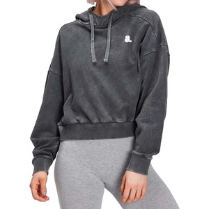 เสื้อกันหนาวผู้หญิงโอเวอร์ไซส์ผ้าโพลีเอสเตอร์ผ้าฝ้ายโพลีเอสเตอร์ลวดลายสีพื้นลำลองสำหรับฤดูหนาว - Product Image 1