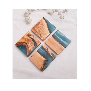 Posavasos de té y café de madera de resina epoxi 100% más vendidos, producto más vendido, aspecto de lujo para el hogar, oficina, posavasos de mesa, aspecto clásico - Product Image 3
