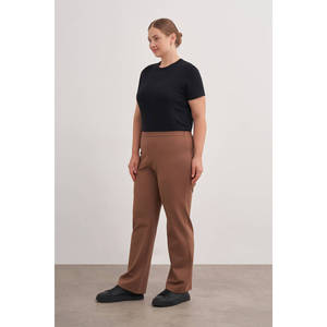 <b>Wool</b> Knitted High Waist Straight Leg Trousers-Loose Fit Casual Winter <b>Pants</b> - Product Image 1