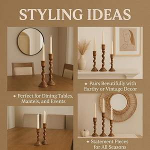 Porte-bougie en bois naturel fait à la main, respectueux de l'environnement, avec finition naturelle polie à la main, pour un concept de décoration intérieure terreux, Noël - Product Image 6