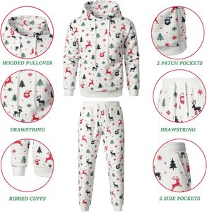 Merry Christmas Tracksuits Men And Women Casual Hoodies Sweatpants Warm Suits Autumn Winter Pullover Sweatshirts <b>Pants</b> Piece Set - Product Image 5