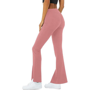 Leggings de yoga pour femmes à taille haute et coupe bootcut avec ourlet fendu, pantalon de sport ajusté - Product Image 4